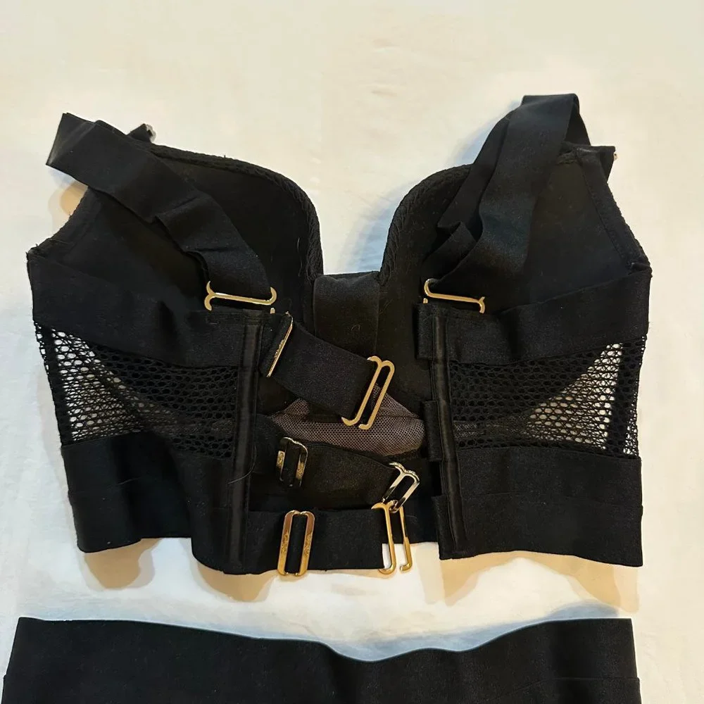 HONEY BIRDETTE Bowie black mesh longline strappy bra - 32DD - Picture 6 of 8